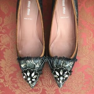 Miu Miu Embellished Kitten Heels